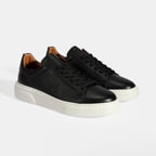 Erkek Siyah Bağcıklı Deri Günlük Ayakkabı