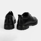 Erkek Siyah Bağcıklı Deri Günlük Ayakkabı