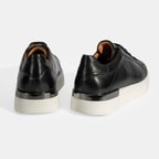 Erkek Siyah Bağcıklı Deri Günlük Ayakkabı