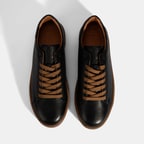 Erkek Siyah Bağcıklı Deri Günlük Ayakkabı