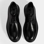 Erkek Siyah Bağcıklı Deri Klasik Ayakkabı