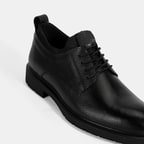 Erkek Siyah Bağcıklı Deri Klasik Ayakkabı