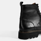 Erkek Siyah Bağcıklı Deri Postal Bot