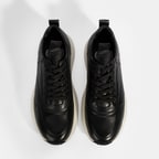 Erkek Siyah Bağcıklı Deri Spor Ayakkabı