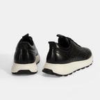 Erkek Siyah Bağcıklı Deri Spor Ayakkabı