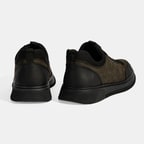 Erkek Siyah Bağcıklı Nubuk Deri Günlük Ayakkabı