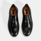 Erkek Siyah Deri Loafer