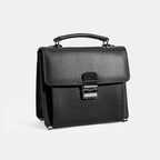 Erkek Siyah Deri Postacı Çantası