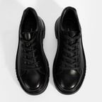 Erkek Siyah DesaComfort Bağcıklı Deri Günlük Ayakkabı