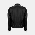 Erkek Siyah Hakim Yakalı Deri Ceket