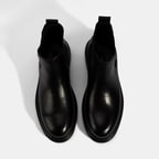 Erkek Siyah Lastikli Deri Bot