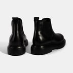 Erkek Siyah Lastikli Deri Bot