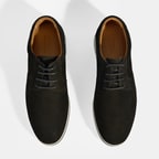 Erkek Siyah Nubuk Deri Bağcıklı Günlük Ayakkabı