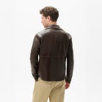 Erkek Taba / Kahve Çift Taraflı Deri Gömlek Ceket