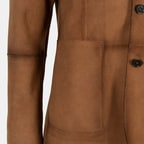 Erkek Taba Yakalı Süet Deri Blazer Ceket