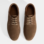 Erkek Vizon Nubuk Deri Bağcıklı Günlük Ayakkabı