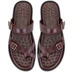 Essence Kahve Erkek Ayarlanabilir Tokalı Deri Terlik