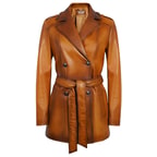 Ester Kadın Vintage Deri Trençkot