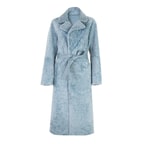 Evalyse Mavi Kadın Çift Taraflı Kürk Kaban