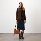 Evangel Kahve Kadın Süet Blazer Ceket