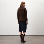 Evangel Kahve Kadın Süet Blazer Ceket