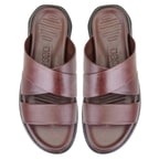 Evelin Kahve Erkek Deri Terlik