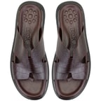 Fabiola Kahve Erkek Kroko Baskılı Deri Terlik