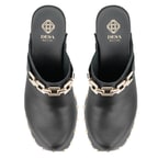 Falken Siyah Kadın Topuklu Deri Sabo