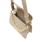 Fayetta Ekru Kadın Zincir Detaylı Omuz Çantası