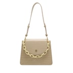 Fayetta Ekru Kadın Zincir Detaylı Omuz Çantası