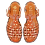 Firida Taba Kadın Ayarlanabilir Tokalı Deri Sandalet