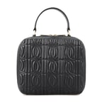Florence Siyah Kadın Monogram Kapitone Deri Omuz Çantası