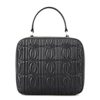 Florence Siyah Kadın Monogram Kapitone Deri Omuz Çantası