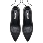 Follafe Siyah Kadın Deri Klasik Ayakkabı