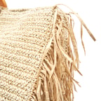 Fringie Bej Kadın Hasır El Çantası 