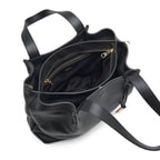 Galena Siyah Kadın Deri El Çantası