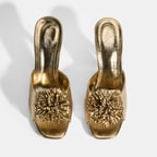 Glowen Gold Aksesuar Detaylı Kadın Topuklu Terlik