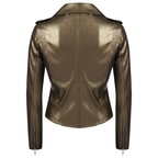 Gracia Altın Kadın Biker Deri Ceket