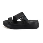 Gretta Siyah Kadın Dolgu Topuklu Deri Terlik