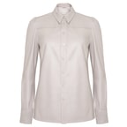 Gri Giolla Kadın Deri Gömlek