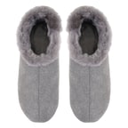 Gri Kadın Fluffy Yünlü Patik