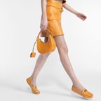 Gulielma Turuncu Kadın Kroko Baskılı Deri Mini Etek