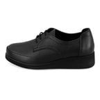 Hailee Siyah Kadın DesaComfort Dolgu Topuklu Deri Günlük Ayakkabı