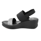 Haille Siyah Kadın Dolgu Topuklu Sandalet