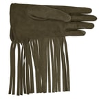 Haki Kadın Püsküllü Süet Eldiven