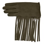 Haki Kadın Püsküllü Süet Eldiven