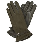 Haki Kadın Tokalı Süet Eldiven