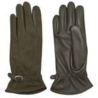 Haki Kadın Tokalı Süet Eldiven