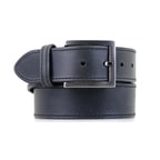 Harvey Siyah Erkek Vintage Spor Deri Kemer