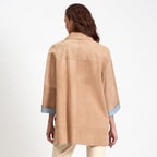 Hiba Kadın Oversize Çift Taraflı Deri Pardösü